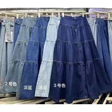 批发夏季松紧高腰牛仔半身裙女遮肉显瘦女牛仔裙