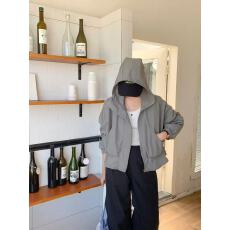 批发连帽夹克外套 chic 纯色休闲女<b class='q'>春</b>秋款 宽松2026新款爆款气质