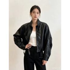 批发美式复古PU立领短外套女<b class='q'>秋</b>季新款机车百搭夹克皮衣
