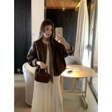 批发复古飘带皮衣外套女早<b class='q'>秋</b>2026新款宽松显瘦机车服上衣