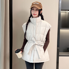 批发秋冬新款收腰棉服背心马甲女立领韩版宽松时尚加厚洋气外套