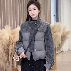 韩版冬季新款女韩版小香风拼接立领棉服短款时尚潮流外套