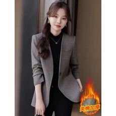 批发灰色<b class='q'>小西装</b>外套女春秋2025新款高级感小个子大码休闲<b class='q'>女士</b>显瘦西服