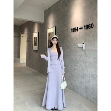 批发有货 抹胸褶皱背心长袖<b class='q'>开衫</b>外套高腰半身裙女2025<b class='q'>秋季</b>新款套装潮