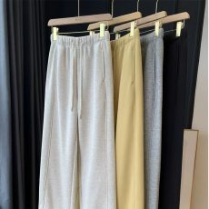 批发运动风松紧腰加绒加厚束脚卫<b class='q'>裤</b>女秋冬新款宽松<b class='q'>韩版</b>直筒休闲长<b class='q'>裤</b>