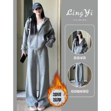 批发运动服套装女秋冬加绒学生韩版宽松显瘦时尚卫衣休闲两件套跑步潮