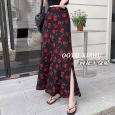 批发法式复古玫瑰<b class='q'>碎花</b>半身裙女2026夏季新款高腰垂坠感A字包臀裙长裙