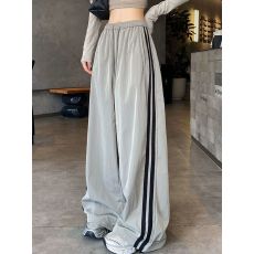 批发侧边<b class='q'>阔腿裤</b>女春夏季新款美式拼接运动薄款潮牌宽松休闲工装长<b class='q'>裤</b>