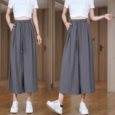 批发冰丝<b class='q'>阔腿裤</b>女2026夏季薄款高腰显瘦垂感宽松休闲八分凉凉山本裙<b class='q'>裤</b>