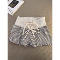 批发美式复古条纹休闲运动短裤子女夏季外穿高腰<b class='q'>显瘦</b>辣妹a字包臀热裤