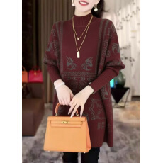 批发秋冬长袖针织<b class='q'>蝙蝠衫</b>2025年秋冬季新款宽松针织显瘦百搭高领毛衣女