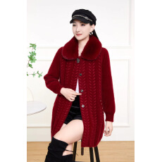 批发中年妈妈仿貂绒皮草大衣女2025冬<b class='q'>装</b>新款<b class='q'>中老年</b>人时尚洋气保暖外套