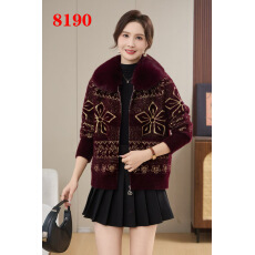 批发<b class='q'>妈妈</b><b class='q'>装</b>水<b class='q'>貂绒</b>拉链针织外套大毛领<b class='q'>中年</b>女<b class='q'>装</b>秋冬上衣洋气毛衣长袖女