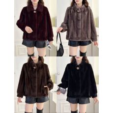 批发中年妈妈冬装皮草上衣秋冬中老年洋气高贵皮毛一体水貂绒外套