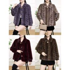 批发皮毛一体中年妈妈冬季新款加厚皮草外套中老年女装洋气水貂绒上衣