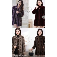 批发高贵妈妈装秋冬水貂绒外套气质大码皮草中老年女奶奶皮毛一体大衣