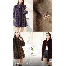 批发中年妈妈秋冬外套水貂绒皮毛一体大衣老年人女款冬装新款高贵皮草