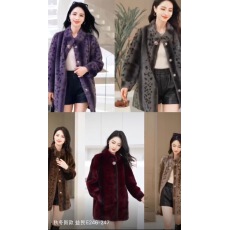 批发2025秋冬环保皮草外套女中长款水貂绒大衣妈妈装洋气保暖皮毛一体