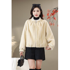 批发仿水貂绒皮草外套女2025<b class='q'>秋</b>冬新款洋气妈妈宽松金貂绒加厚貂毛开衫