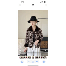 批发洋气<b class='q'>妈妈装</b>金水貂绒<b class='q'>时尚</b>豹纹外套女春秋冬季宽松加厚短款开衫上衣