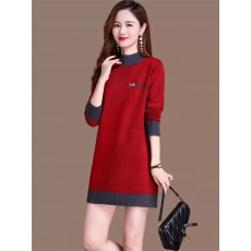 批发2025中长款半高领秋冬新款<b class='q'>妈妈</b>装<b class='q'>套</b>头宽松<b class='q'>大码</b>针织打底衫外穿加厚