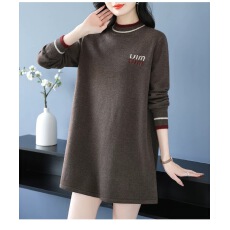 批发2025中年妈妈中长款宽松<b class='q'>大码</b>加厚针织毛衣裙遮肚子显瘦A字<b class='q'>打底裙</b>