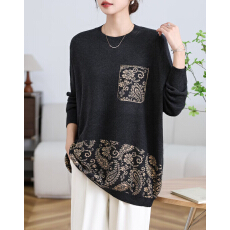 批发胖妈妈<b class='q'>秋</b>冬新款加肥加大码毛衣女宽松遮肉针织衫洋气羊毛打底上衣