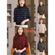 批发秋冬半高领针织羊毛衫<b class='q'>女</b>新款时尚宽松加厚字母提花妈妈毛衣<b class='q'>打底衫</b>