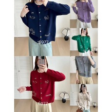 批发软糯针织开衫女开春外搭宽松<b class='q'>短款</b>洋气上衣休闲刺绣圆领<b class='q'>毛衣</b>小外套