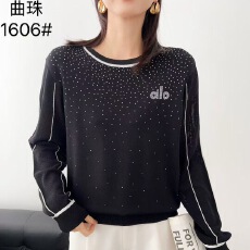 批发2026新款烫钻中年<b class='q'>妈妈</b>衫曲珠圆领打底针织衫气质百搭内搭长袖上衣