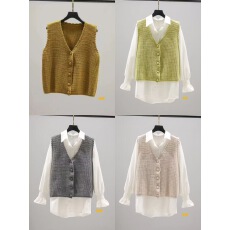 批发短款针织马甲秋季<b class='q'>背心</b>上衣女2026新款小个子百搭洋气毛衣开衫马夹