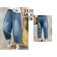 批发牛仔<b class='q'>哈伦</b>裤女小个子2026新款春秋装妈妈大码高腰休闲七分裤子夏装