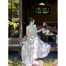 批发盈瓷真丝｜翠羽 重工桑蚕丝新中式马甲外套女夏季刺绣国风上衣
