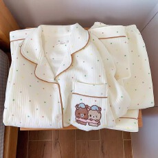 批发空气棉感夹层加厚保暖睡衣女秋冬季学生宿舍家居服官方