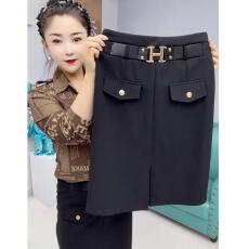 批发女士半身裙2025年春秋新款中长款一步西装裙显瘦高腰开叉包臀裙