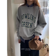 批发<b class='q'>韩国</b>东大门复古美式字母印花宽松圆领休闲百搭长袖<b class='q'>卫衣</b>