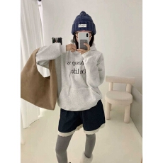 批发<b class='q'>韩国</b>东大门韩系宽松休闲百搭字母印花连帽套头卫衣