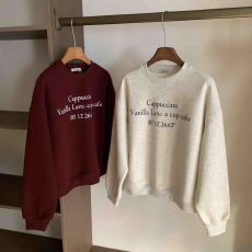 批发韩国东大门简约字母印花圆领套头宽松休闲卫衣