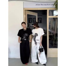 批发100%纯棉<b class='q'>韩国</b>东大门2026新款短袖男女t恤夏宽松上衣<b class='q'>情侣</b><b class='q'>白色</b>衣服