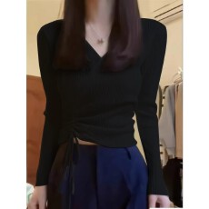 批发天猫抖音质量秋冬修身短款长袖针织衫毛衣女内搭洋气打底衫上衣