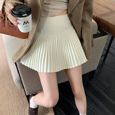 批发毛呢半身裙女秋季裤裙显瘦百褶裙高腰裙子百搭a字<b class='q'>短裙</b>