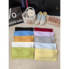 批发纯色性感抹胸背心女夏季内搭带胸垫<b class='q'>防走光</b>裹胸少女打底<b class='q'>文胸</b>内衣潮