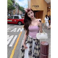 批发一字领性感辣妹白色小吊带背心女夏季内搭美背<b class='q'>文胸</b>一体带胸垫上衣