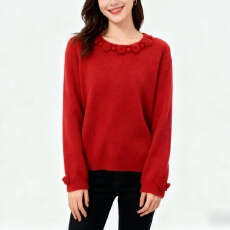 批发韩系圆领立体<b class='q'>花朵</b>毛衣女2025秋季新款时尚洋气百搭显瘦超好看<b class='q'>上衣</b>