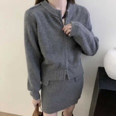 批发裙子套装2026年新款春秋冬开衫配短裙两件套小个子女生韩系短裙潮