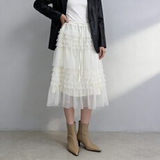 批发层层叠叠蛋糕裙女 2026春夏新款高腰显瘦<b class='q'>中长款</b>及膝半身裙 温柔风