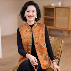 批发2026年春装新中式马甲上衣中老年人女春秋季国风马夹<b class='q'>外套</b>