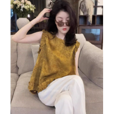 批发新中式老钱风<b class='q'>衬衫</b>无袖<b class='q'>T</b><b class='q'>恤</b>女2026新款夏日背心轻奢减龄巨好看上衣