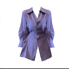 批发大码polo领衬衫女春<b class='q'>夏</b>秋装收腰显瘦中长款排扣衬衣防晒衣