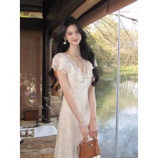 批发3.23 10:00am上新剪花蕾丝系带<b class='q'>连衣裙</b>